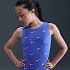 Leotardo con Swoosh repetido Nike Gymnastics