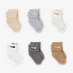 Calcetines de tejido Knit con diseño tipo waffle para bebé (6 pares) Nike