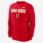Sudadera de cuello redondo sin cierre universitaria Nike para hombre Ohio State Buckeyes Primetime Primary Stack