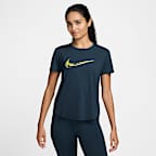 Playera de correr de manga corta Dri-FIT con gráfico para mujer Nike One