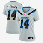 Amon-Ra St. Brown Detroit Lions Rivalries Collection Women's Nike NFL Game Jersey - Silver