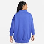 Nike Sportswear Phoenix Fleece Women's Over-Oversized Mock-Neck 3/4-Sleeve Sweatshirt
