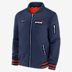 Chamarra bomber Nike de la MLB de cierre completo para hombre Houston Astros Authentic Collection City Connect