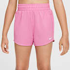 Shorts de entrenamiento de tejido Woven Dri-FIT de tiro alto para niña talla grande Nike One