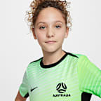 Předzápasové fotbalové tričko Nike Dri-FIT Austrálie Academy Pro pro větší děti s krátkým rukávem