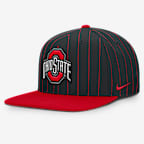 Ohio State Primetime Pin Stripe 2-Tone Men's Nike Dri-FIT College Adjustable Hat - Black
