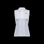 Polo de golf sin mangas Dri-FIT a rayas para mujer Nike Victory