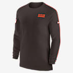 Playera de manga larga Nike Dri-FIT de la NFL para hombre Cleveland Browns Sideline Coach