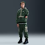 Sudadera con gorro de cierre 1/4 para niños talla grande Nike Sportswear Club Fleece