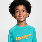Playera de manga larga para niños talla pequeña Nike Swim Hydroguard
