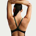 Traje de baño de una sola pieza con espalda deportiva para mujer Nike Swim HydraStrong Fly