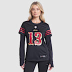 Jersey Nike de la NFL Game para mujer Brock Purdy San Francisco 49ers Rivalries Collection - Negro