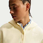 Sudadera con gorro Nike Sportswear oversized cropped Henley de tejido Fleece para mujer Phoenix