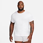Camiseta interior con cuello redondo y ajuste entallado para hombre Nike Dri-FIT Essential Cotton Stretch (paquete de 2)