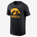 Playera universitaria Nike para hombre Iowa Primetime Logo Mantra - Negro
