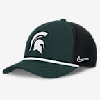 Gorra de rejilla universitaria Nike ajustable para hombre Michigan State Primetime Rise
