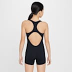 Traje de baño con piernas y espalda deportiva para niña talla grande Nike Swim HydraStrong