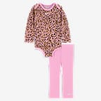 Conjunto de mono y leggings acampanados para bebé (6 a 9 meses) Nike - Rosa amanecer