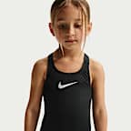Traje de baño de una pieza con espalda deportiva para niña talla pequeña Nike Swim