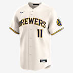 Jackson Chourio Milwaukee Brewers Men's Nike Dri-FIT MLB Limited Jersey - Cream