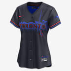 Jersey Nike Dri-FIT ADV de la MLB Limited para mujer George Springer Toronto Blue Jays City Connect - Azul marino