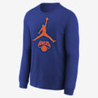 Playera de manga larga Jordan de la NBA para niños talla grande New York Knicks Essential - Negro