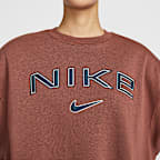 ナイキ スポーツウェア フェニックス フリース ウィメンズ オーバーオーバーサイズド クルーネック ロゴ スウェットシャツ
