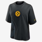Playera Nike de la NFL para mujer Pittsburgh Steelers Boxy - Negro