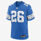 Jersey de fútbol americano Nike de la NFL Game para hombre Jahmyr Gibbs Detroit Lions - Azul