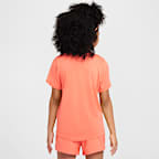 Nike One Fitted 大童 (女童) Dri-FIT 短袖上衣