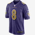 Jersey de fútbol americano Game para hombre NFL Baltimore Ravens (Lamar Jackson)