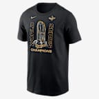 Los Angeles Dodgers 2025 World Series Champions Raise The Trophy Men's Nike MLB T-Shirt - Black