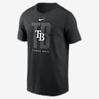 Playera Nike de la MLB para hombre Tampa Bay Rays Fashion Local - Negro