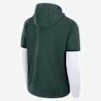 Sudadera con gorro sin cierre universitaria Nike Therma para hombre Michigan State Spartans Fitness