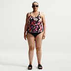 Tankini con cuello en V para mujer (talla grande) Nike Swim