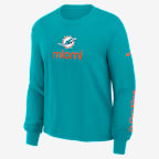Miami Dolphins Boxy Women's Nike NFL Long-Sleeve T-Shirt