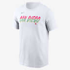 Playera Nike de la MLB para hombre San Diego Padres City Connect Wordmark - Blanco