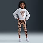 Nike Little Kids' Printed Club Long Sleeve T-Shirt and Leggings Set
