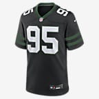 Jersey de fútbol americano Nike de la NFL Game para hombre Quinnen Williams New York Jets - Negro