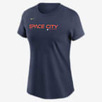 Playera Nike de la MLB para mujer Houston Astros City Connect Wordmark - Azul marino