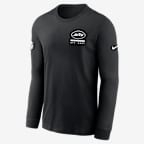Playera de manga larga Nike Dri-FIT de la NFL para hombre New York Jets Sideline Team Issue - Negro