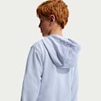 Huvtröja i sweatshirttyg Nike Club Fleece med hel dragkedja för ungdom