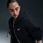 Sudadera con gorro holgada cropped de cierre completo para mujer Nike Sportswear Phoenix Fleece