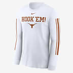 Texas Longhorns Local Spirit Slogan Men's Nike College Long-Sleeve T-Shirt - White