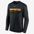 Iowa Courtside Basketball Shootaround Legend Men's Nike Dri-FIT College Long-Sleeve T-Shirt - Black