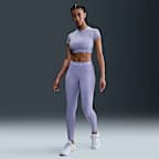 Nike Pro Women's Mid-Rise Mesh-Paneled Leggings