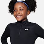 Nike Girls' Dri-FIT Long-Sleeve 1/4-Zip Top