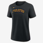 Pittsburgh Pirates Wordmark Women's Nike MLB T-Shirt - Black