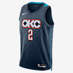 Shai Gilgeous-Alexander Oklahoma City Thunder City Edition Men's Nike NBA Swingman Jersey - Thunder Blue