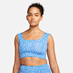 Top cropped de natación reversible para mujer Nike